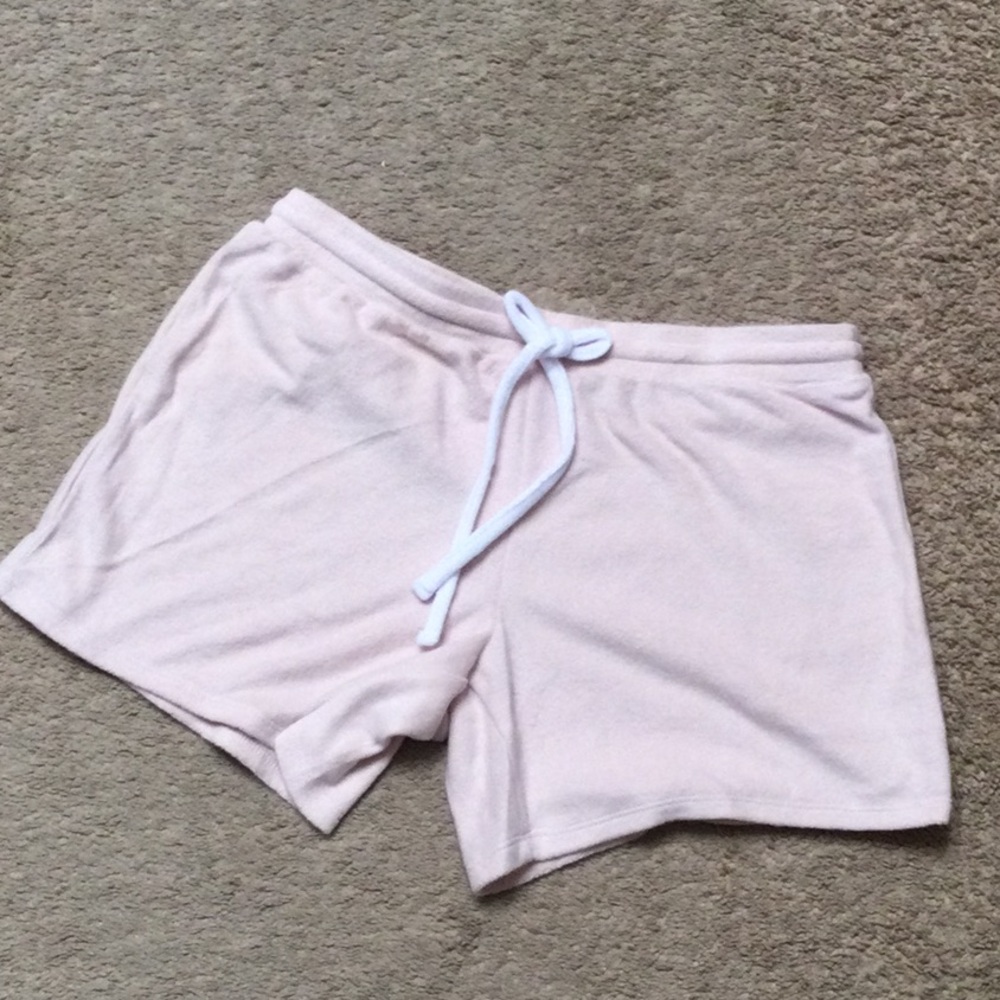 Lucky Brand Terry Light Pink Drawstring Shorts